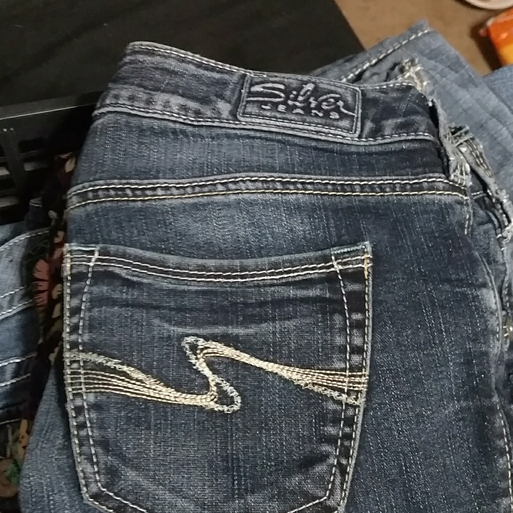 Silver, Aiko denim Capris